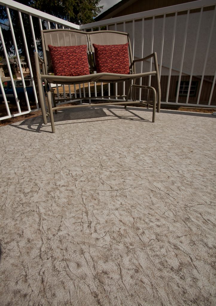 Rocker on an Econodek marble tan vinyl deck after installation