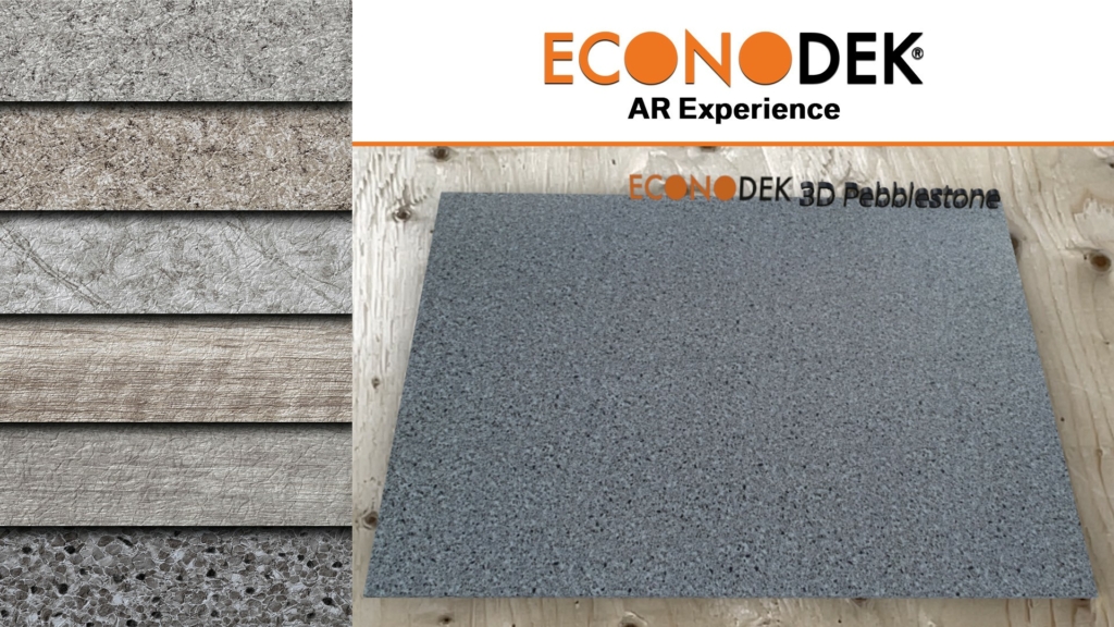 AR Deck image viewer for 3D Pebblstone vinyl decking