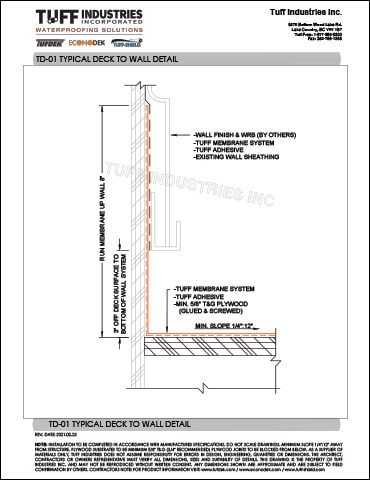 TD-01-TYPICAL-DECK-TO-WALL-DETAIL TD-01-TYPICAL-DECK-TO-WALL-DETAIL
