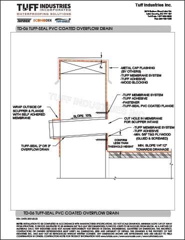 TD-06-TUFF-SEAL-PVC-COATED-OVERFLOW-DRAIN TD-06-TUFF-SEAL-PVC-COATED-OVERFLOW-DRAIN