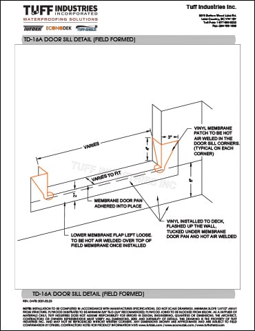 TD-16A-DOOR-SILL-DETAIL-(FIELD-FORMED) TD-16A-DOOR-SILL-DETAIL-(FIELD-FORMED)