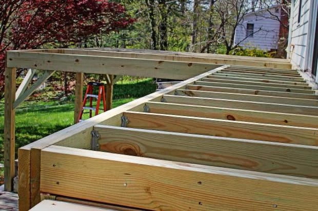 New deck under construction - showing just the trusses