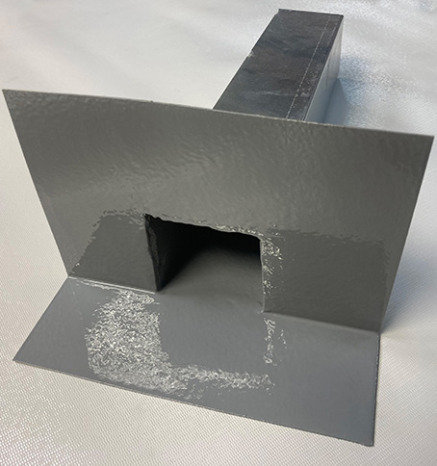 Aluminum box scupper with flange for deck water collection and drainage